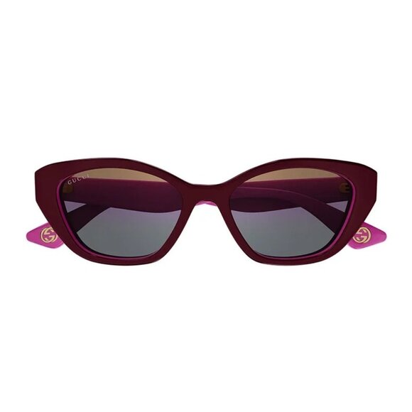 NEW GUCCI SUNGLASSES BURGUNDY PINK WOMEN EYEWEAR GUCCI GG1638S 003